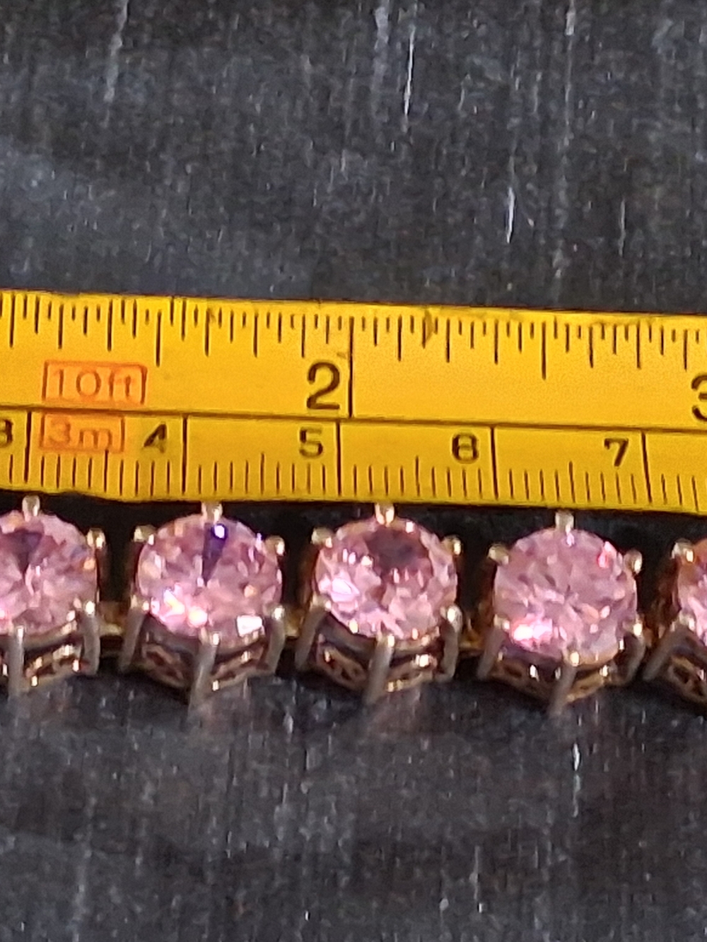 VINTAGE Pink Sapphire Coctail Tennis Bracelet Rose Gold 925 Sterling Silver - Picture 6 of 8